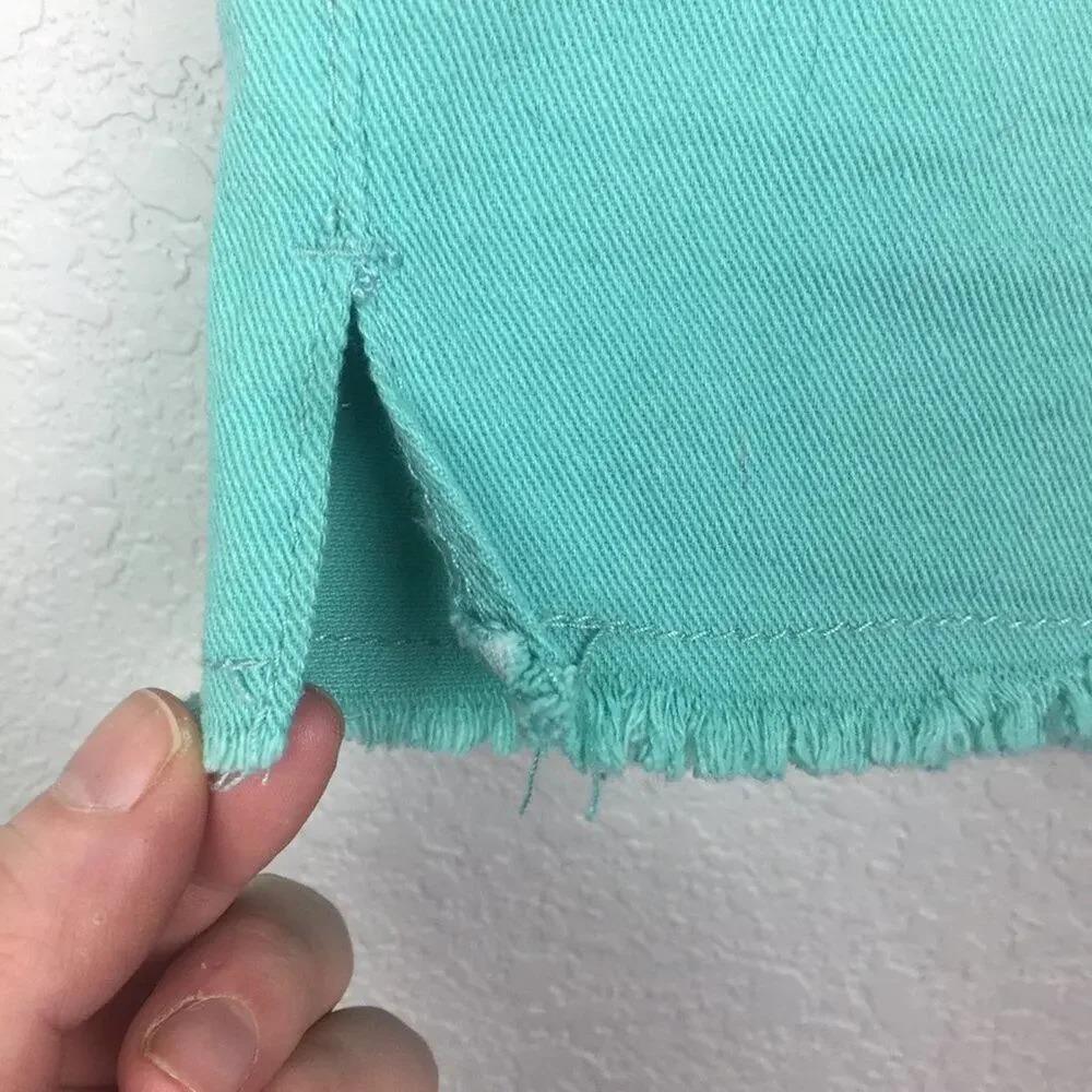 VIOGOLD Teal Cutoff Jean Shorts Size 30